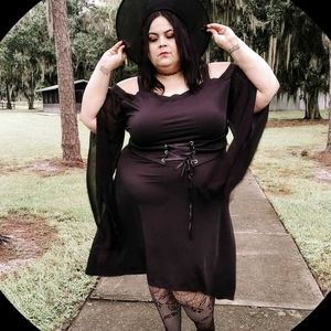 Plus size Black Witchy Dress